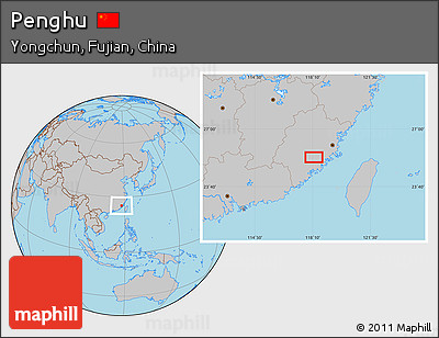 Gray Location Map of Penghu