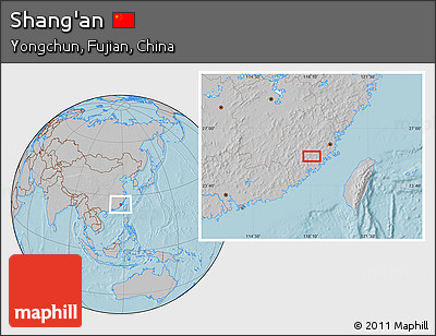 Gray Location Map of Shang'an, hill shading