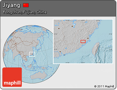 Gray Location Map of Jiyang, hill shading