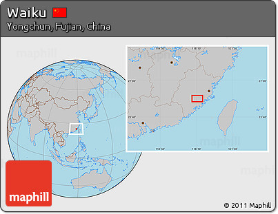 Gray Location Map of Waiku