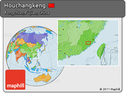 Political Location Map of Houchangkeng