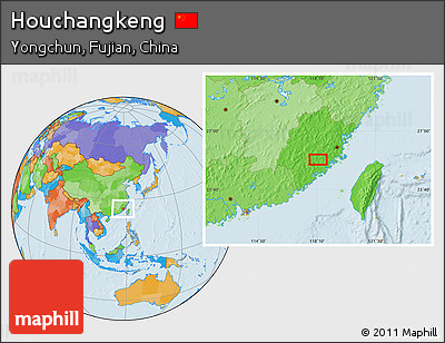 Political Location Map of Houchangkeng