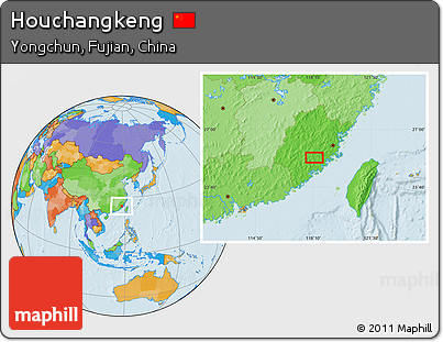 Political Location Map of Houchangkeng
