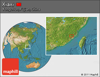 Satellite Location Map of Xiaxi