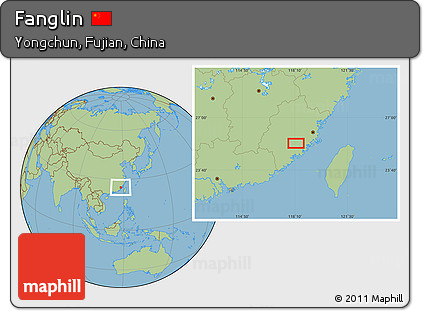 Savanna Style Location Map of Fanglin