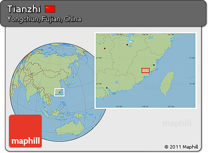 Savanna Style Location Map of Tianzhi