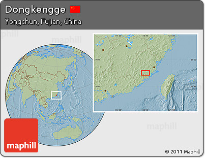 Savanna Style Location Map of Dongkengge, hill shading