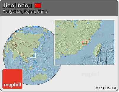 Savanna Style Location Map of Jiaolindou, hill shading