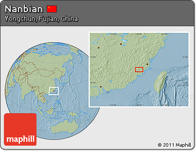 Savanna Style Location Map of Nanbian, hill shading