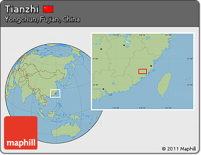 Savanna Style Location Map of Tianzhi