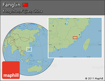 Savanna Style Location Map of Fanglin
