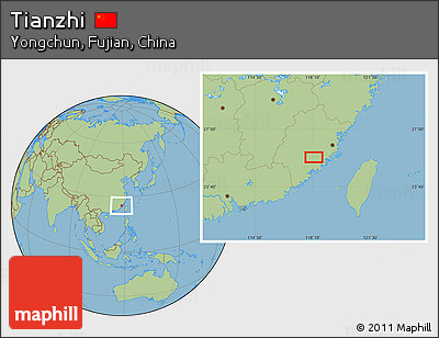 Savanna Style Location Map of Tianzhi