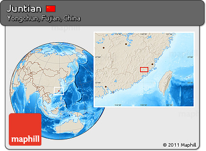 Shaded Relief Location Map of Juntian