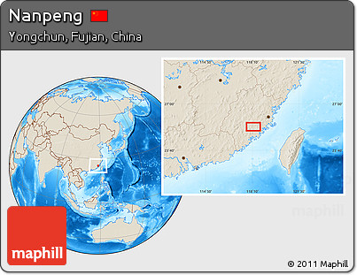 Shaded Relief Location Map of Nanpeng