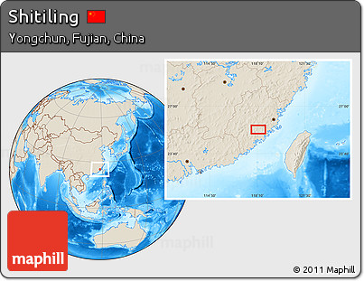 Shaded Relief Location Map of Shitiling