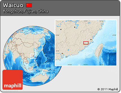 Shaded Relief Location Map of Waicuo