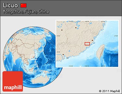 Shaded Relief Location Map of Licuo