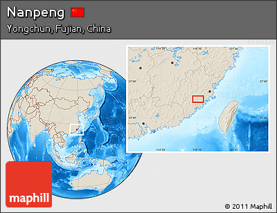 Shaded Relief Location Map of Nanpeng