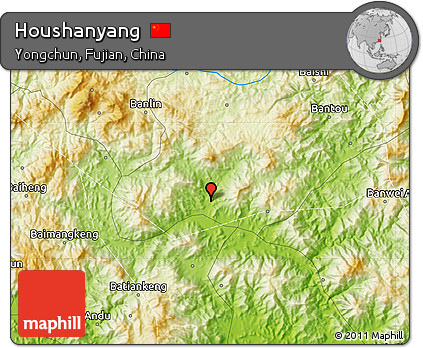 Physical Map of Houshanyang