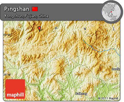 Physical Map of Pingshan