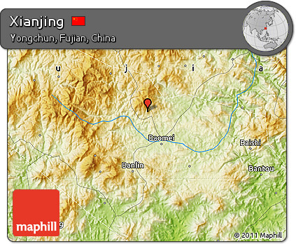 Physical Map of Xianjing