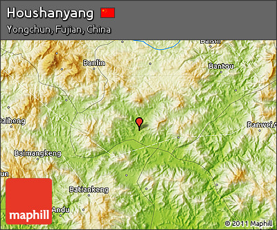 Physical Map of Houshanyang