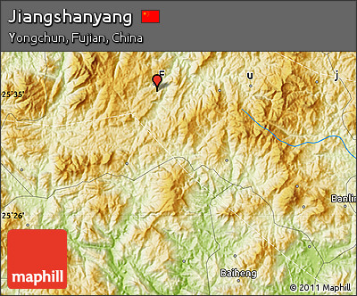 Physical Map of Jiangshanyang
