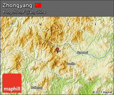 Physical Map of Zhongyang