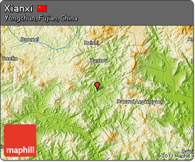 Physical Map of Xianxi