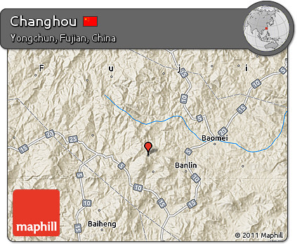 Shaded Relief Map of Changhou