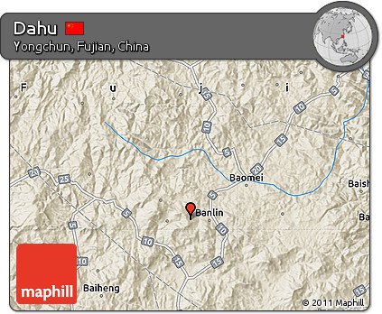 Shaded Relief Map of Dahu