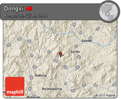 Shaded Relief Map of Dongxi