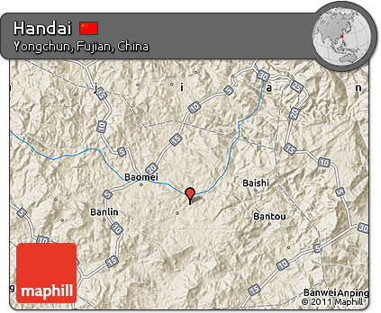 Shaded Relief Map of Handai