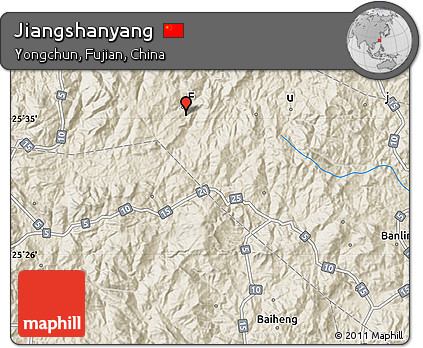 Shaded Relief Map of Jiangshanyang