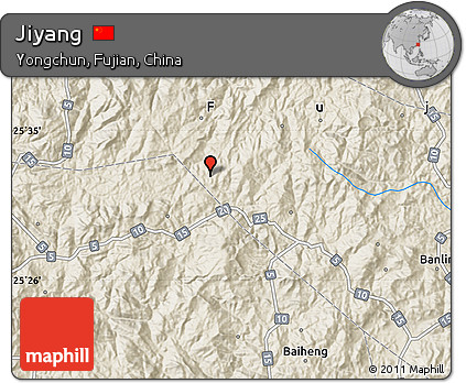 Shaded Relief Map of Jiyang
