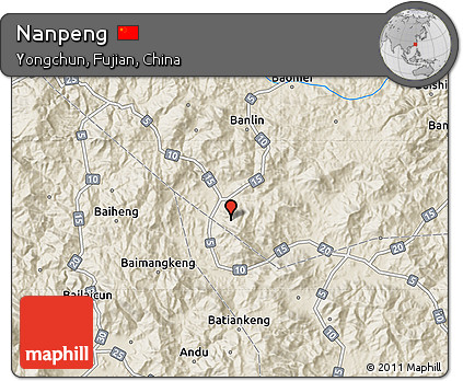 Shaded Relief Map of Nanpeng