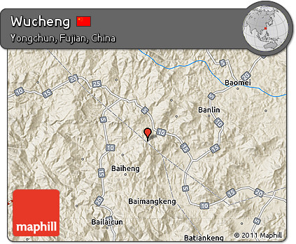 Shaded Relief Map of Wucheng