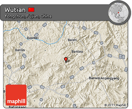 Shaded Relief Map of Wutian