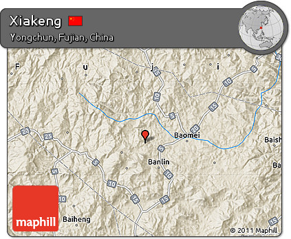 Shaded Relief Map of Xiakeng