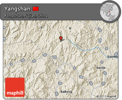 Shaded Relief Map of Yangshan