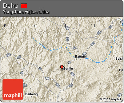 Shaded Relief Map of Dahu