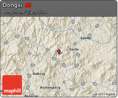 Shaded Relief Map of Dongxi