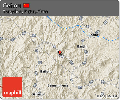 Shaded Relief Map of Gehou
