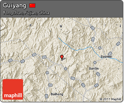 Shaded Relief Map of Guiyang