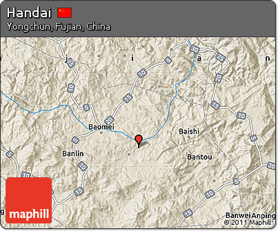 Shaded Relief Map of Handai