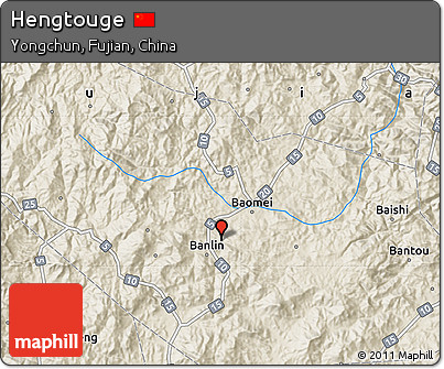 Shaded Relief Map of Hengtouge