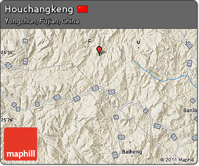 Shaded Relief Map of Houchangkeng