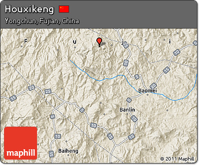 Shaded Relief Map of Houxikeng