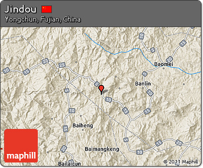 Shaded Relief Map of Jindou