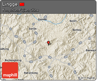 Shaded Relief Map of Lingge